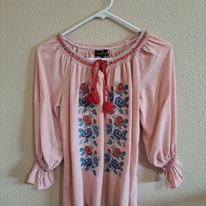 Pink Embroidered Blouse